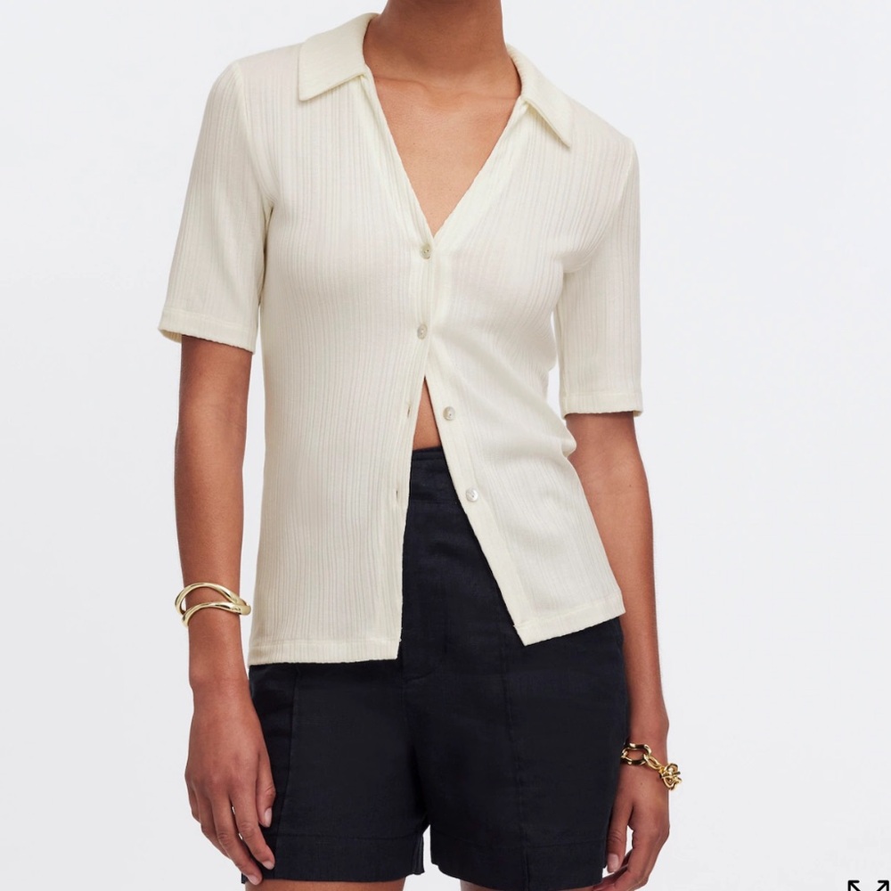 NWT Madewell Cutaway Hem Polo Top
